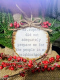 Mr Rogers Wood Ornament